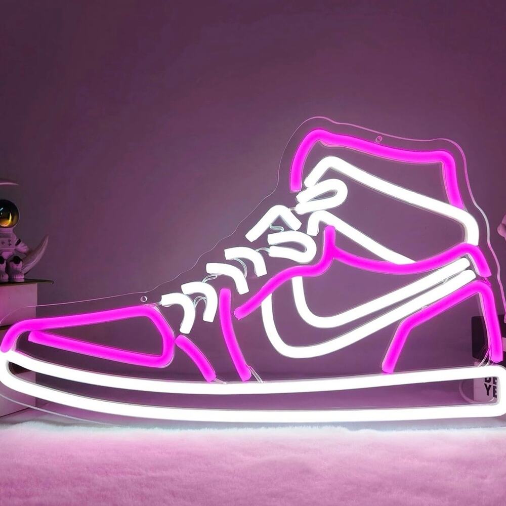 NIKE Jordans 1 Neon Sign Pink Night Light Room Wall Decoration